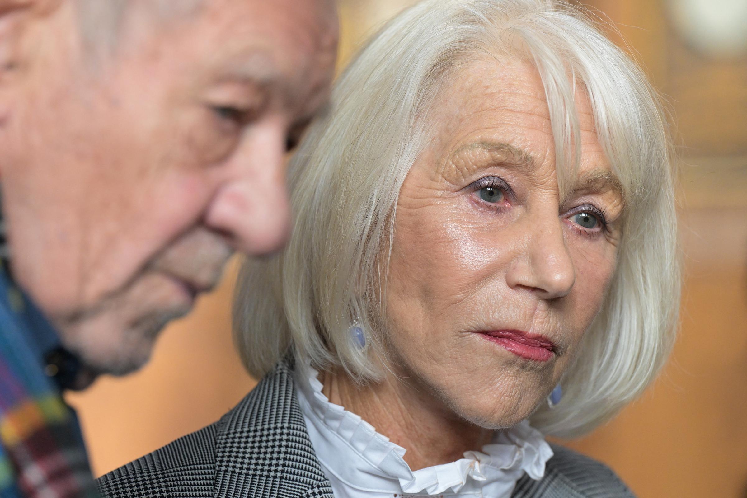 Sir Ian McKellen and Dame Helen Mirren during a special "Shakespearean Breakfast" event by the Royal Shakespeare Company (RSC) and the Foyle Foundation at Middle Temple Hall on 12 November 2025 in London, England. | Source: Getty Images