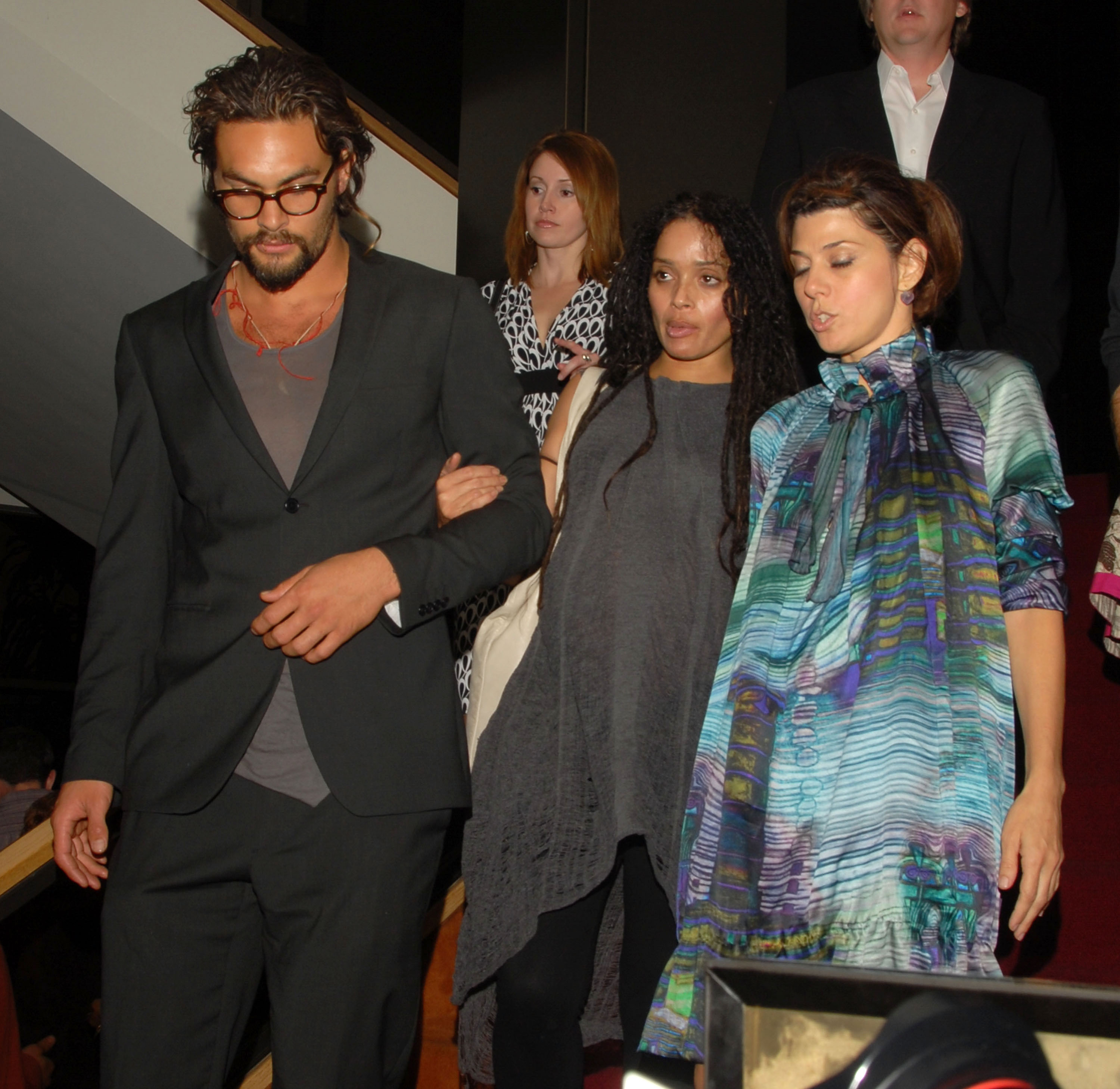 Jason Momoa, Lisa Bonet and Marisa Tomei attend the after party for the Los Angeles premiere of "Milk" on November 13, 2008 in Beverly Hills, California. | Source: Getty Images