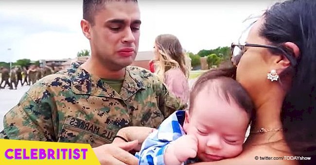 Video of Marine meeting newborn son for first time melts hearts on social media