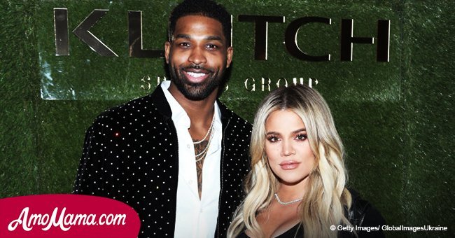 Khloe Kardashian poses in just black lingerie with beau Tristan Thompson in recent photo
