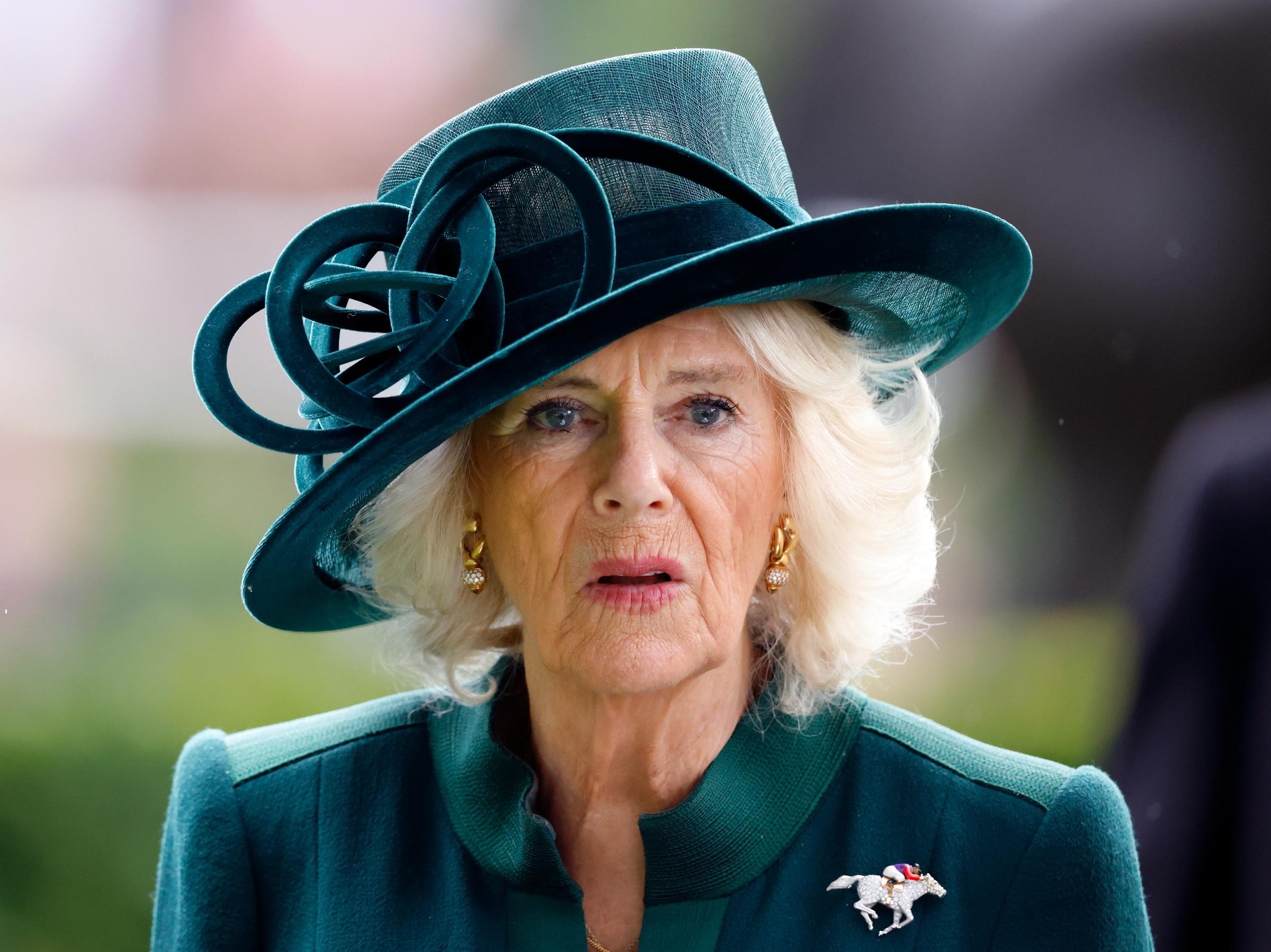 Queen Camilla attends QIPCO British Champions Day at Ascot Racecourse in Ascot, England, on October 21, 2023 | Source: Getty Images