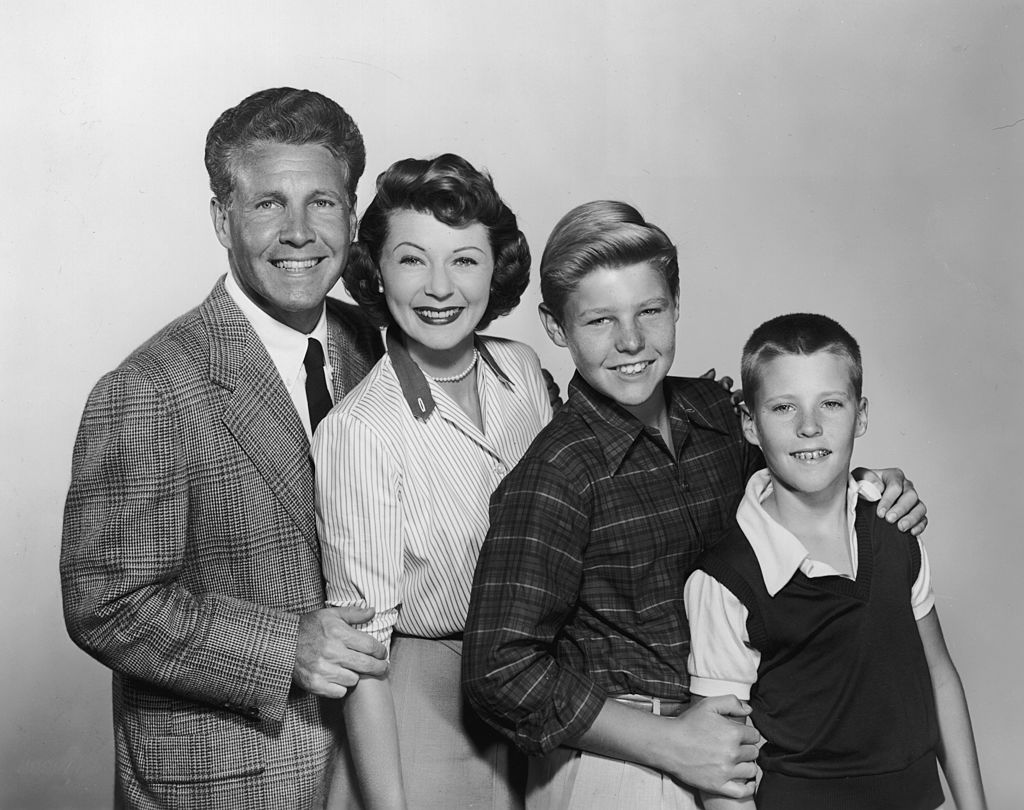 American actors Ozzie and Harriet Nelson with their sons Dave and Ricky, in 1951 | Source: Getty Images