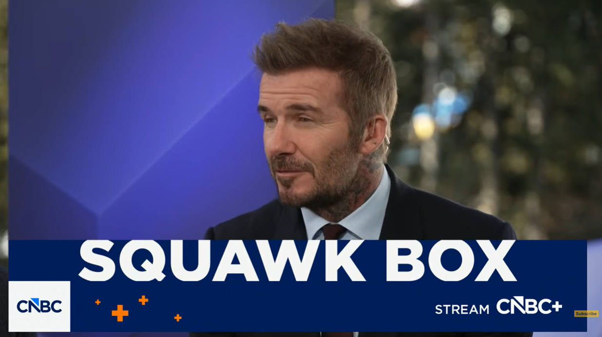 David Beckham responds to a question about raising children online and the mental health impact of social media | Source: YouTube/CNBCtelevision