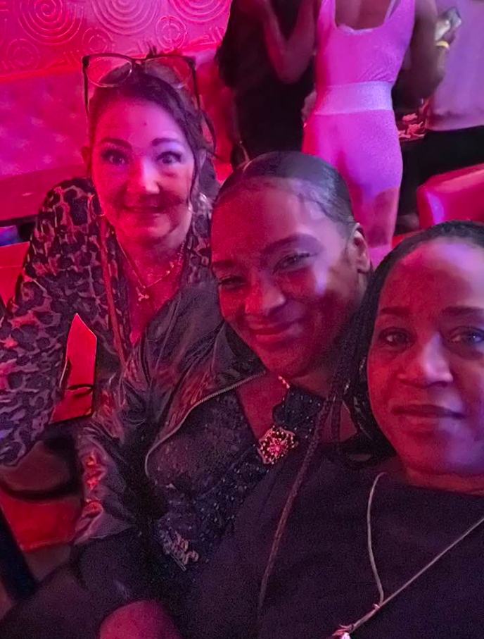 Linda Bryson-Thigpen, center, poses with friends during a birthday celebration in an undated photo. She described the occasion as a mix of gratitude and sadness during her first birthday without her mother. | Source: Facebook/Linda Bryson-Thigpen