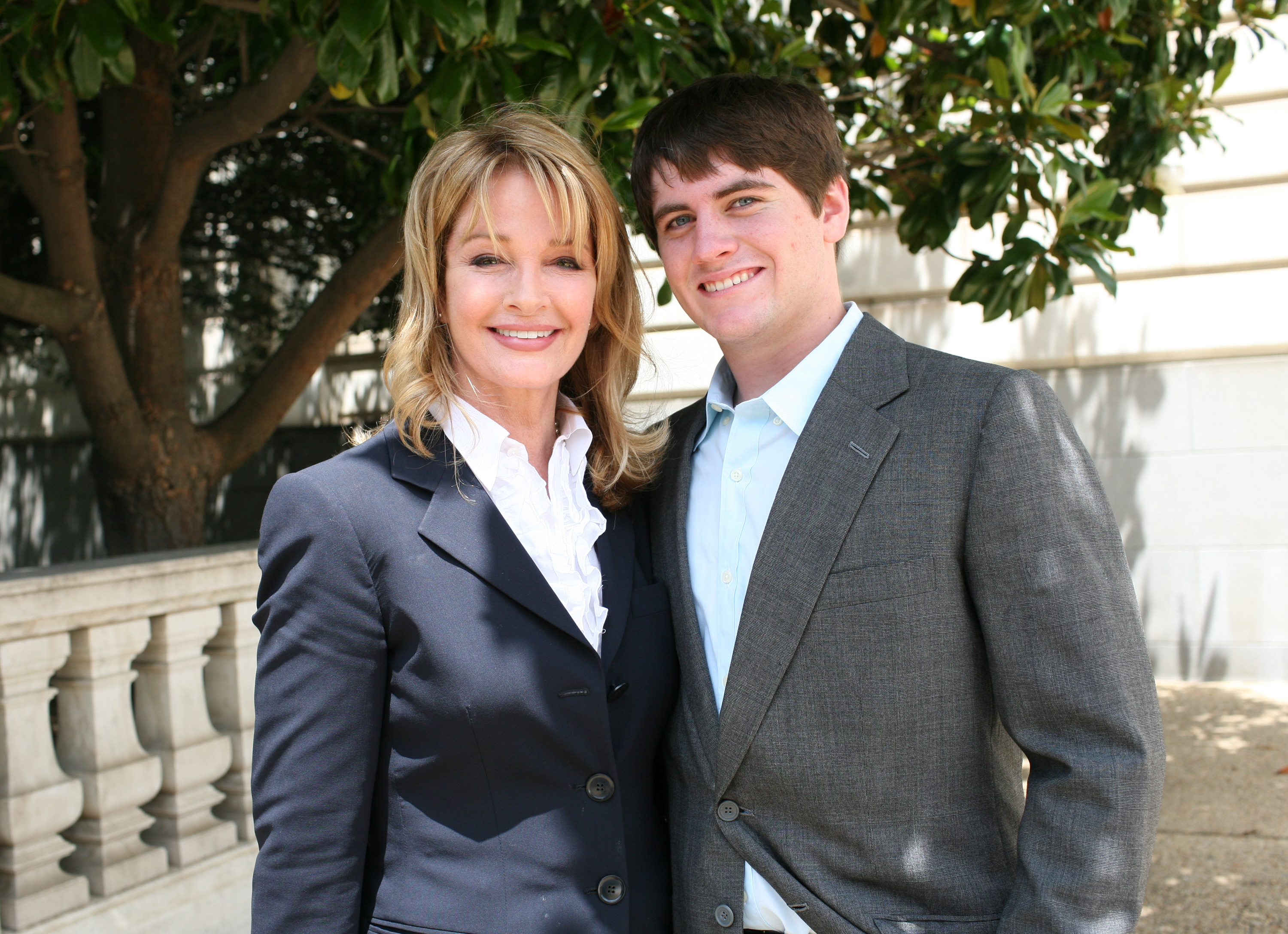 Deidre Hall and her 16-year-old son, David Sohmer, at a press conference for the Child Nutrition Promotion and School Lunch Protection Act on June 24, 2009, in Washington, DC. | Source: Getty Images