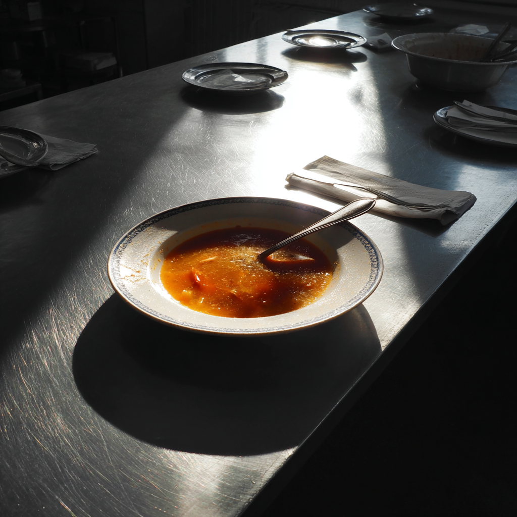 Soup on a table | Source: Midjourney