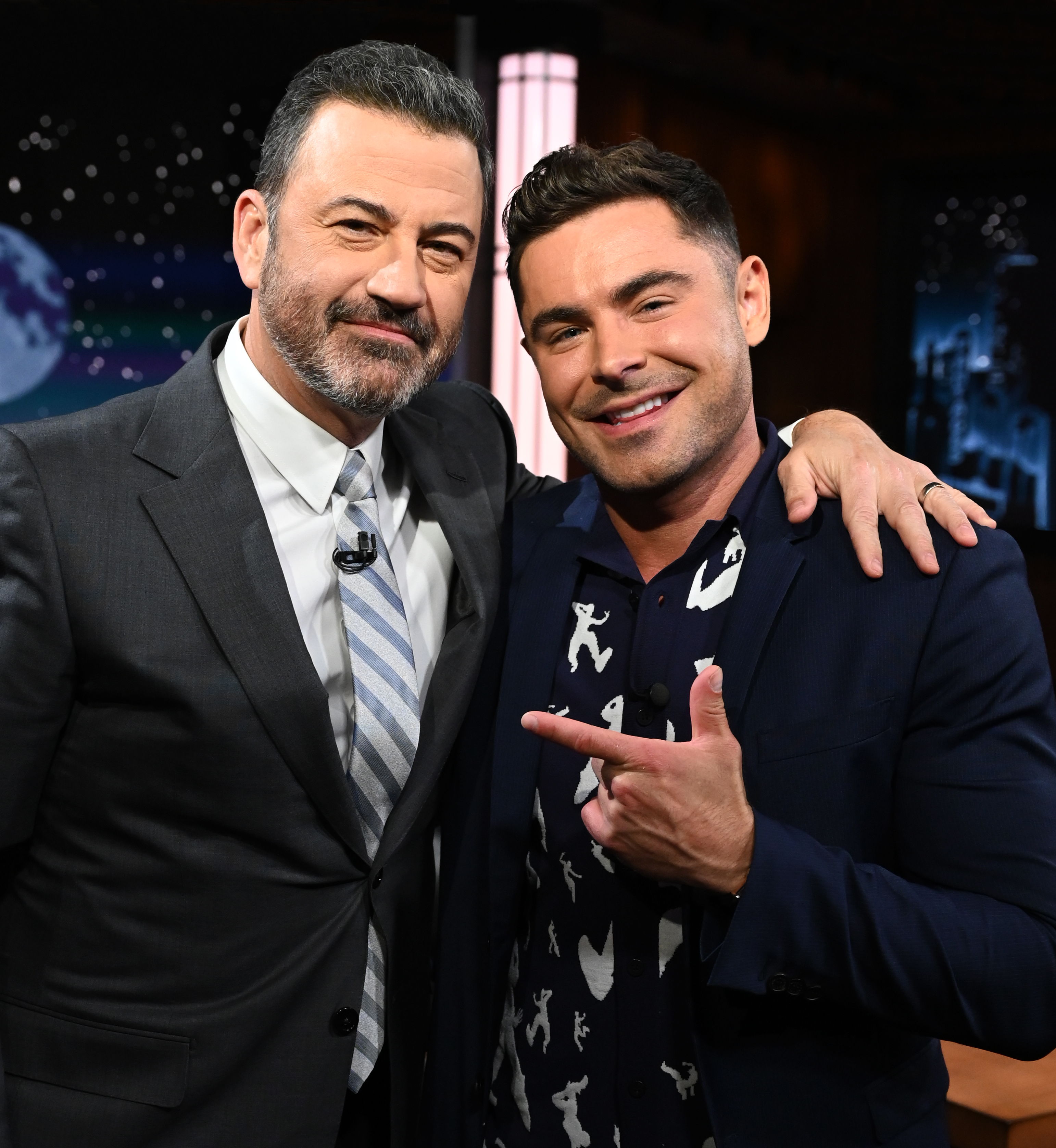 Zac Efron and Jimmy Kimmel on "Jimmy Kimmel Live!" on May 10, 2022 | Source: Getty Images