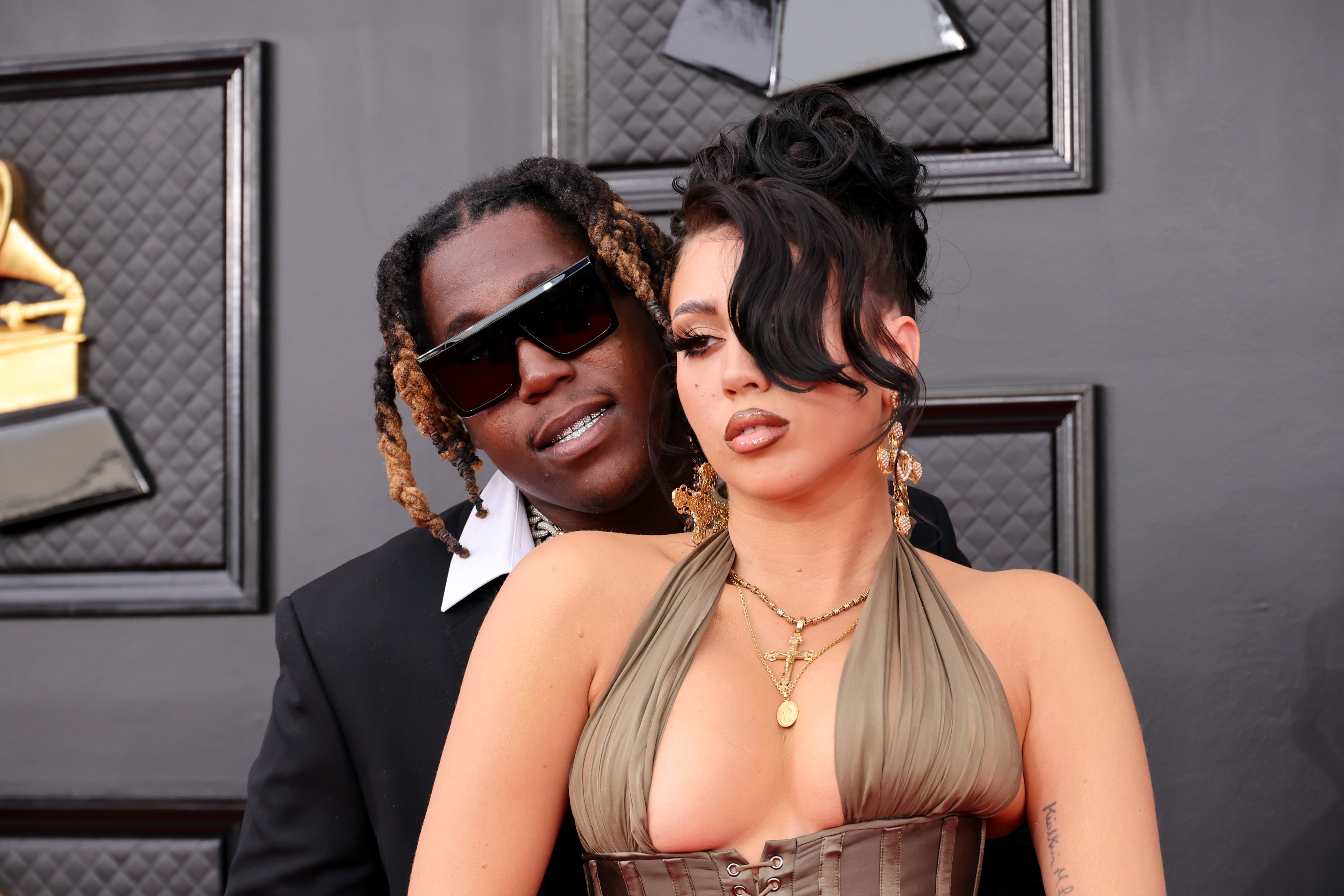 Don Toliver and Kali Uchis at the 64th Annual GRAMMY Awardson April 03, 2022 in Las Vegas, Nevada. | Source: Getty Images