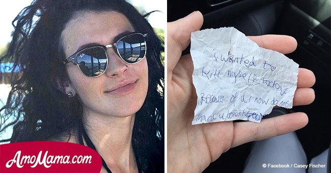 Young mom buys homeless man breakfast. Then he hands her a note about his plans to die