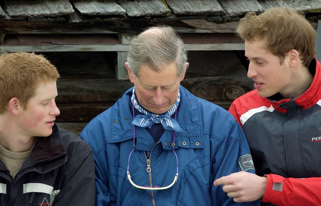 Prince Charles, Prince William and Prince Harry during the Royal Family's ski break at Klosters | Photo: Getty Images