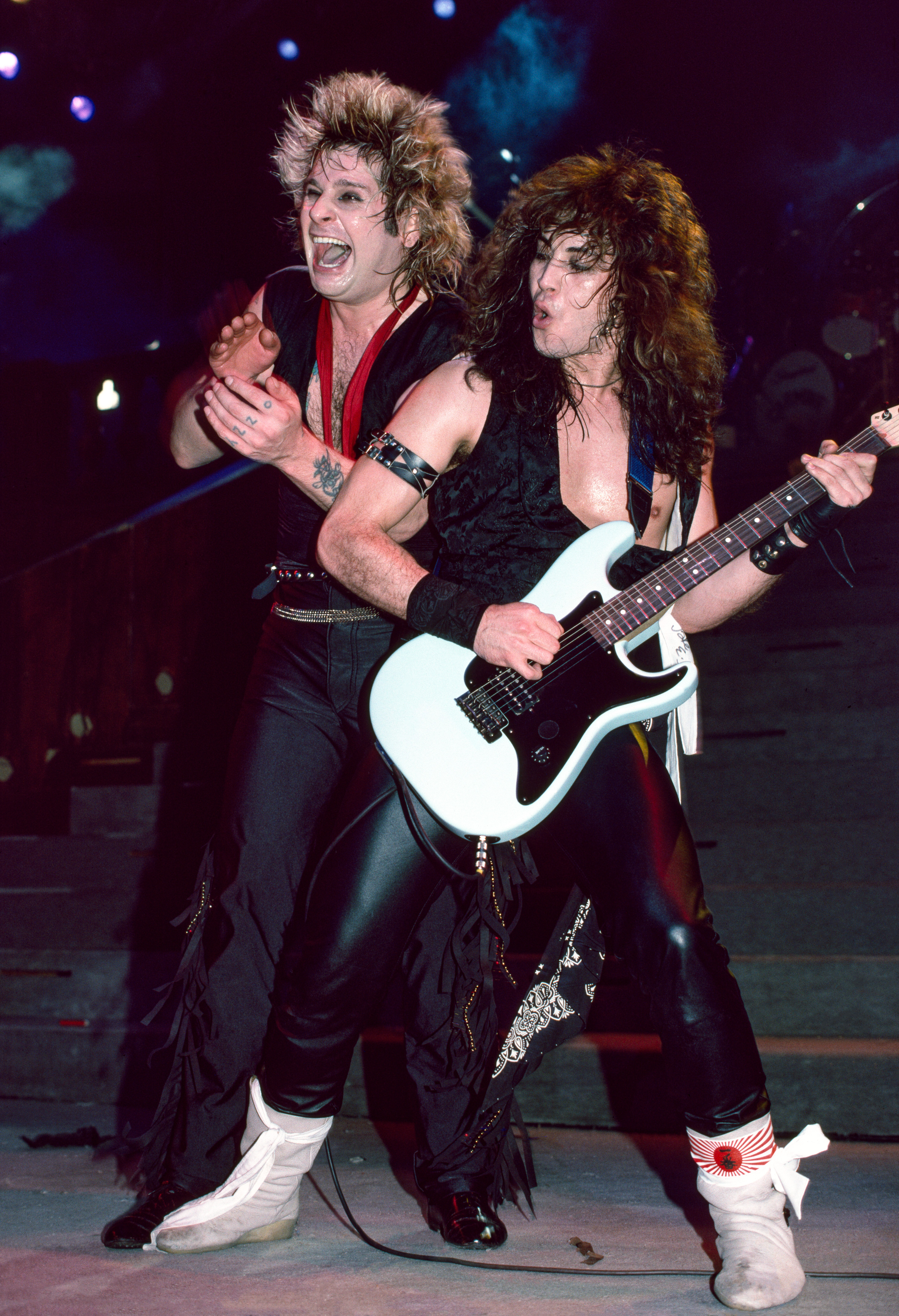 Ozzy Osbourne and Jake E. Lee perform at Madison Square Garden on January 30, 1984, in New York. | Source: Getty Images