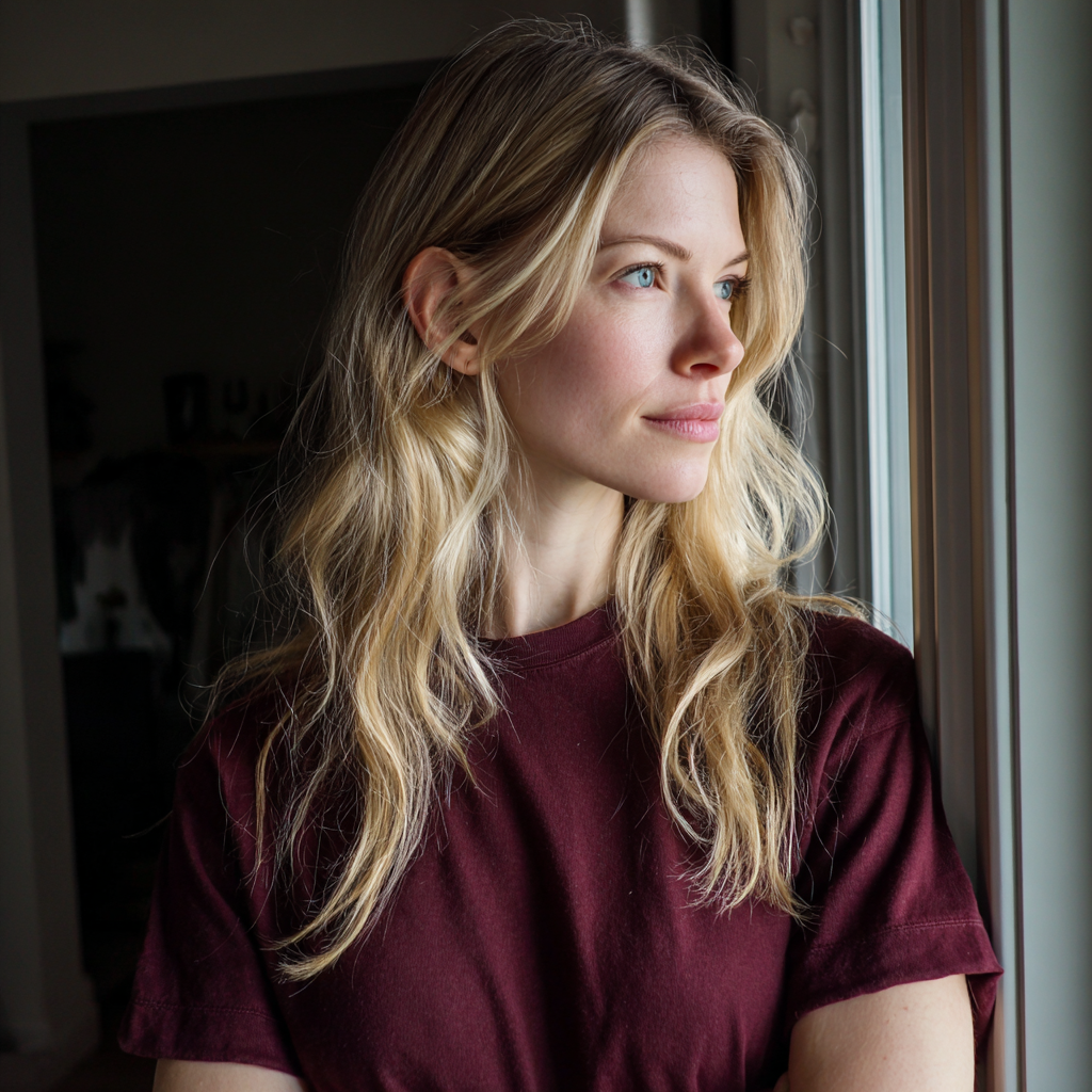 A woman looking out a window | Source: Midjourney
