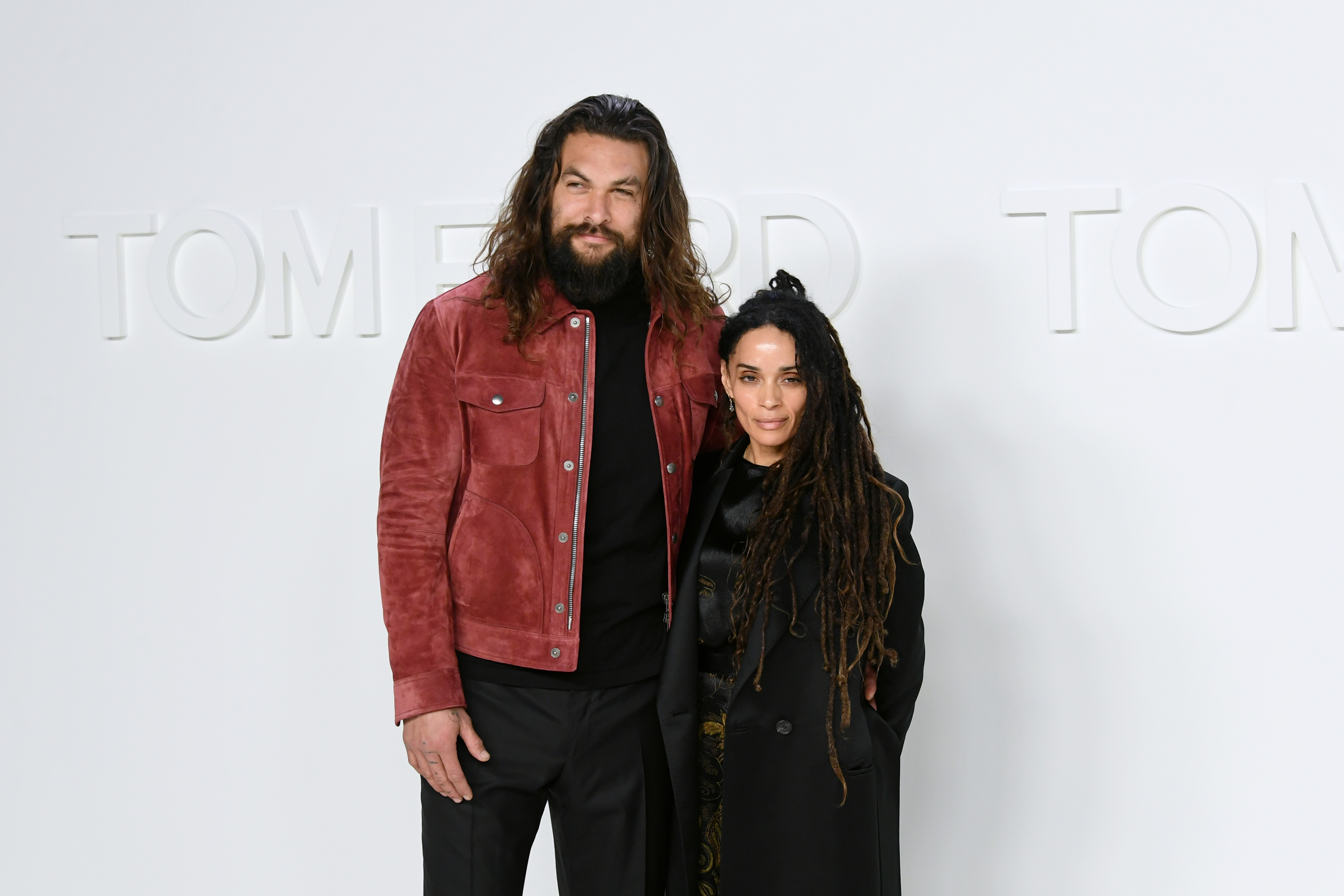 Jason Momoa and Lisa Bonet at the Tom Ford AW20 Show on February 7, 2020, in Hollywood, California. | Source: Getty Images