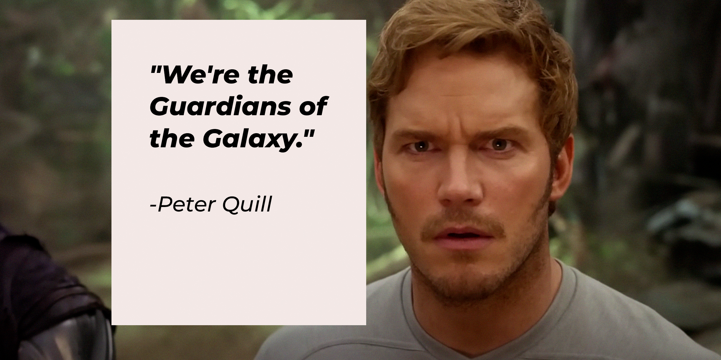 Peter Quill's quote, "We're the Guardians of the Galaxy." | Image: youtube.com/marvel