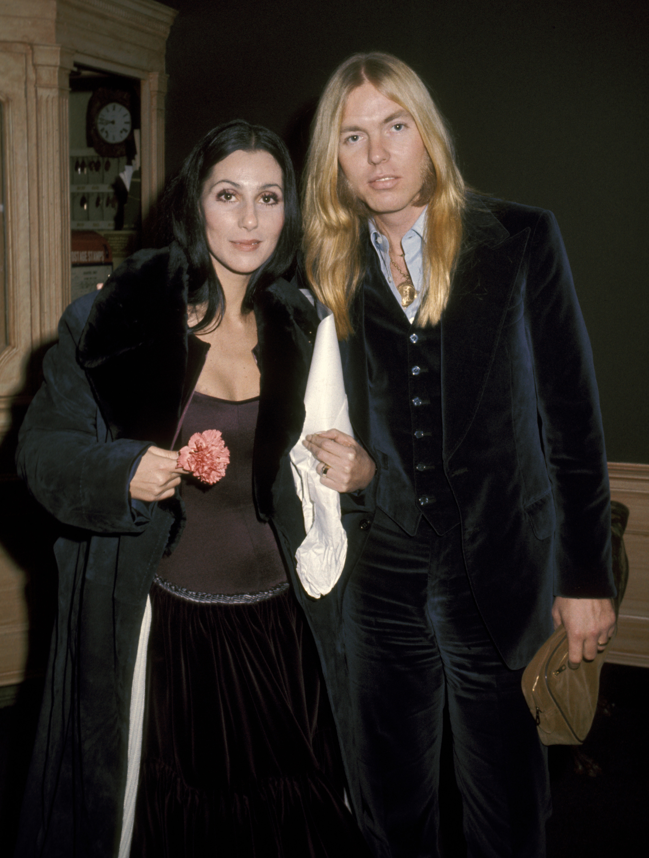 Cher and Gregg Allman in Washington, DC for Jimmy Carters Inaugaration, on January 21, 1977. | Source: Getty Images