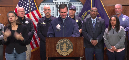 Andy Beshear urging the public to pray for the families involved in the crash. | Source: X/@LouMetroTV