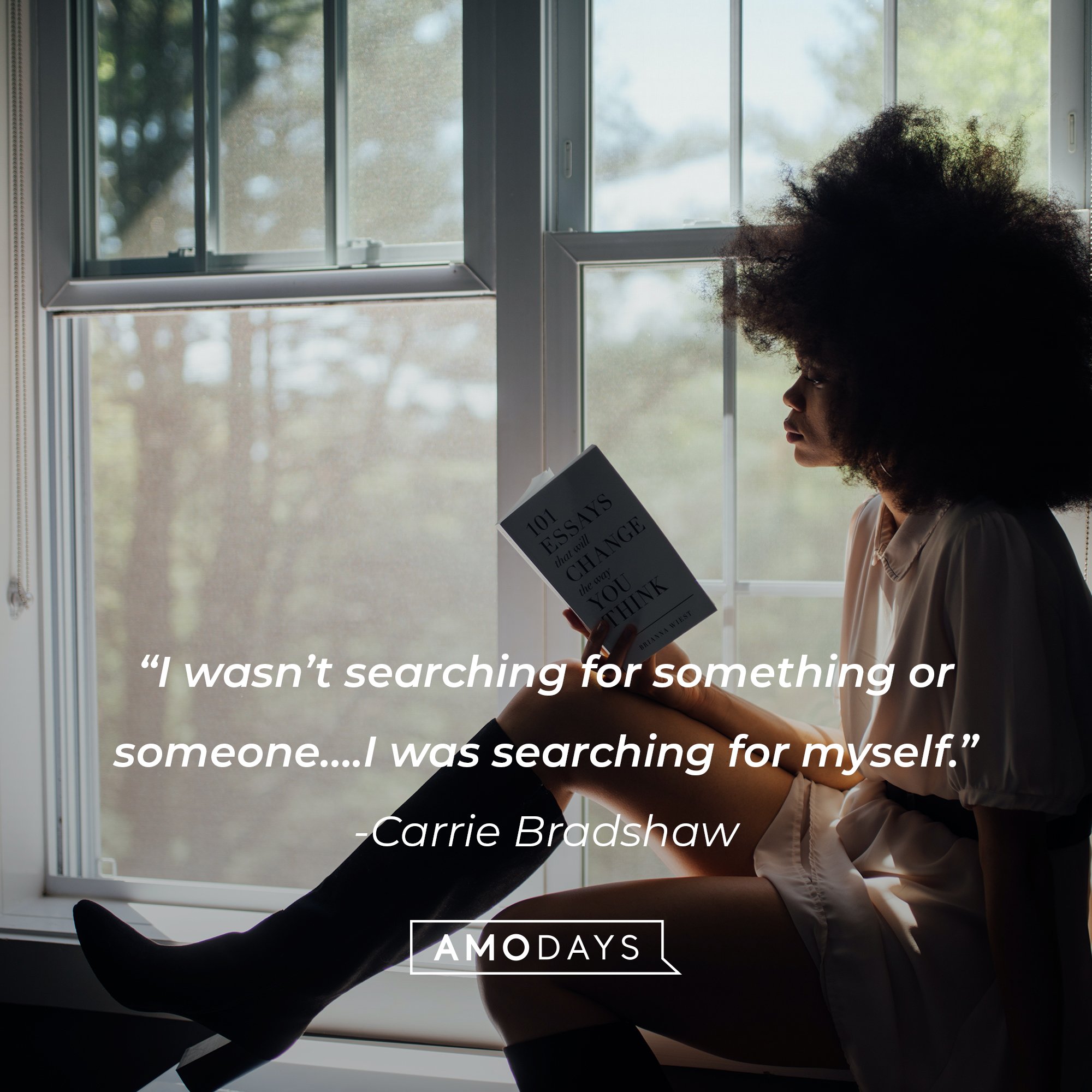  Carrie Bradshaw's quote: “I wasn’t searching for something or someone….I was searching for myself.” | Image: AmoDays
