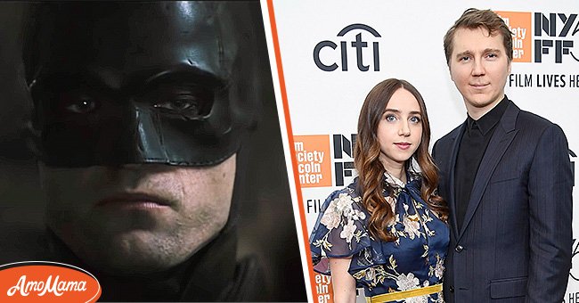 Pictured: (L) Actor Robert Pattinson as Batman. (R) Actors Paul Dano with his girlfriend Zoe Kazan | Photo: Getty Images and YouTube/@E! News