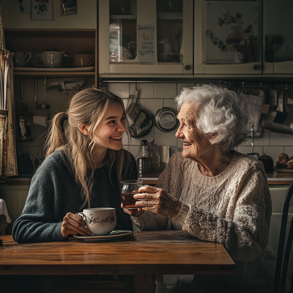 Woman drinking tea | Source: Midjourney