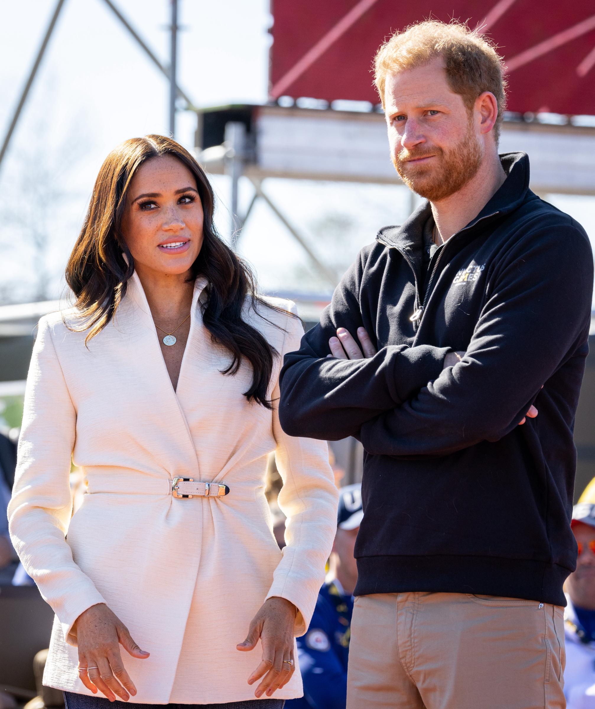 Meghan Markle and Prince Harry on day two of the Invictus Games 2020 in The Hague, Netherlands on April 17, 2022 | Source: Getty Images