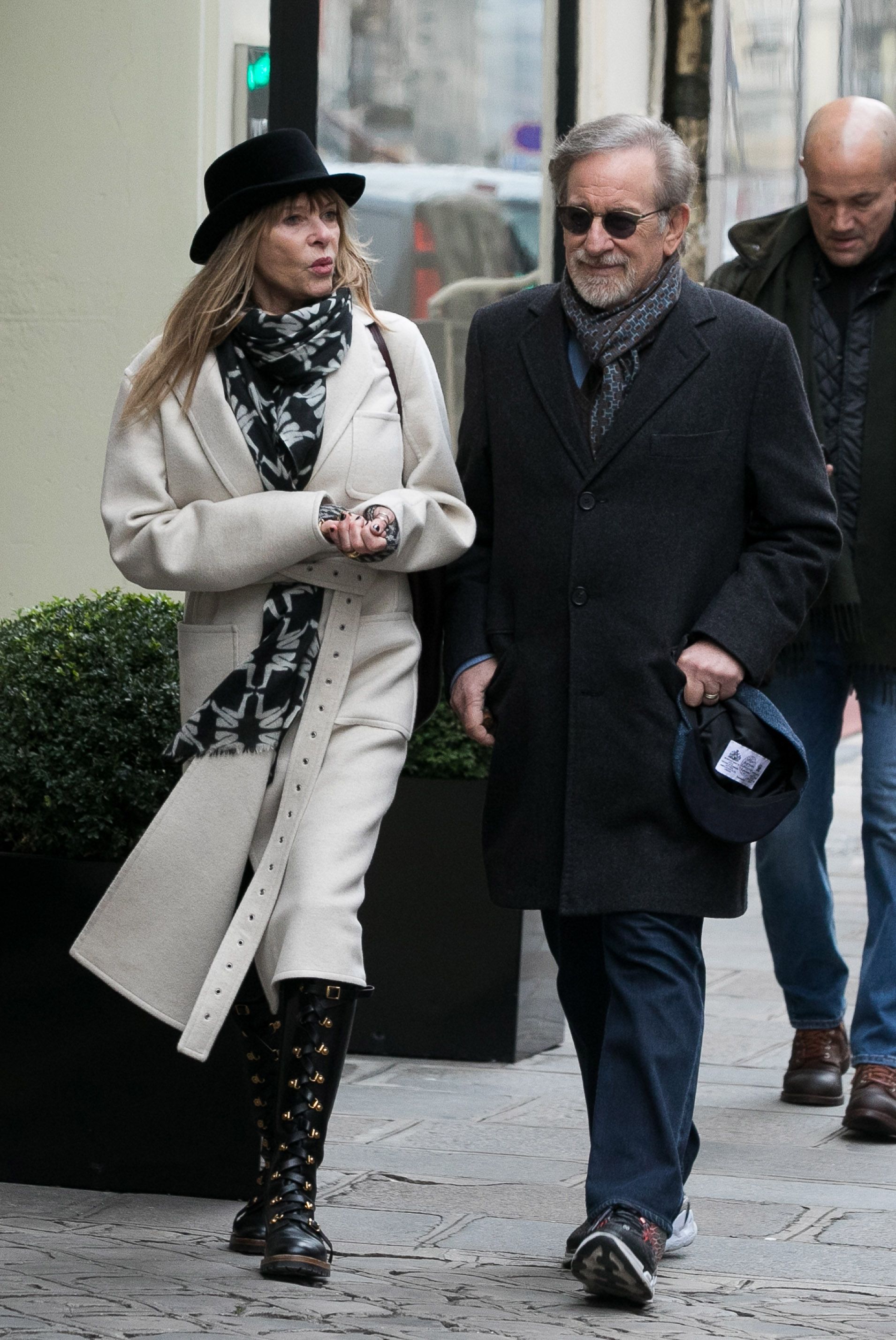Steven Spielberg and Kate Capshaw at Rue Saint Honore on January 12, 2018 in Paris, France. | Source: Getty Images