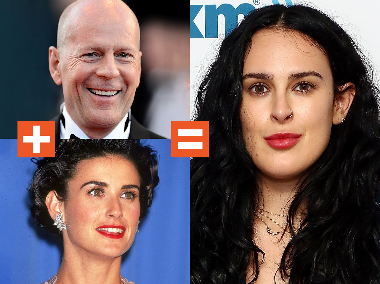 A collage of Bruce Willis, Demi Moore, and Rumer Willis | Source: Getty Images