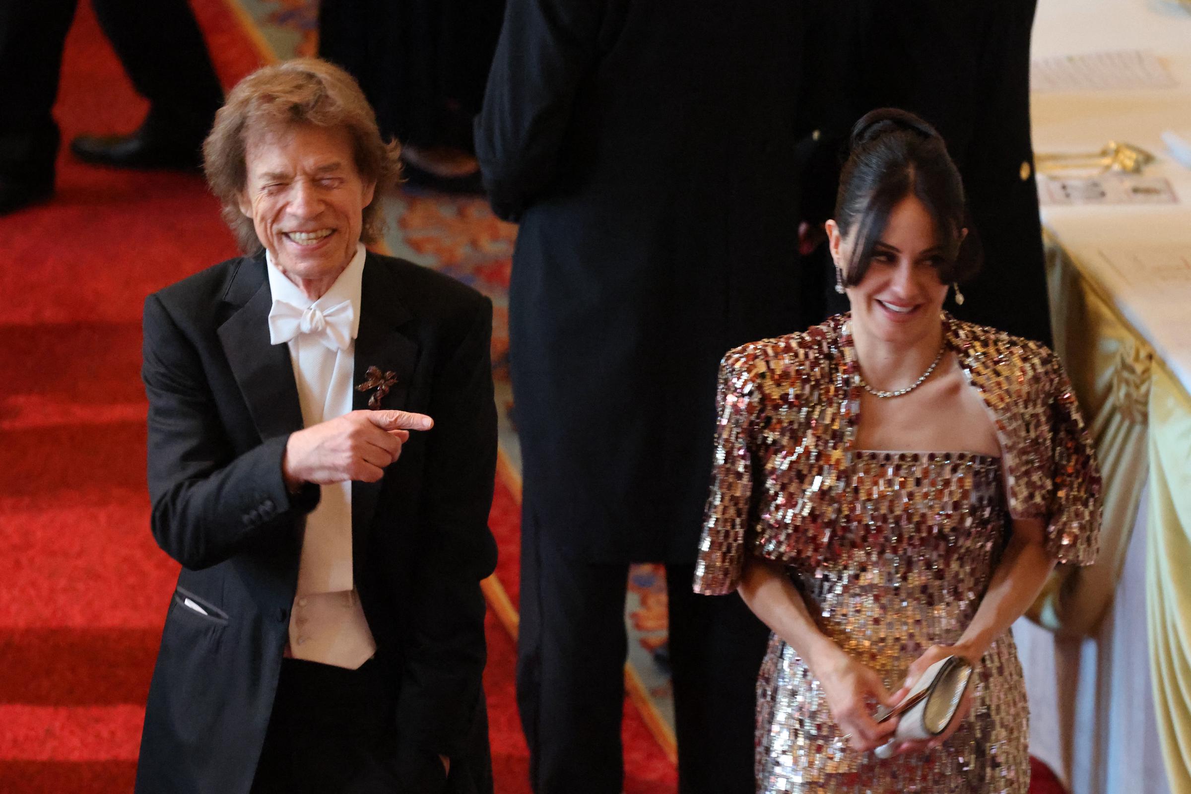 Mick Jagger and Melanie Hamrick at the State Banquet on July 8, 2025. | Source: Getty Images