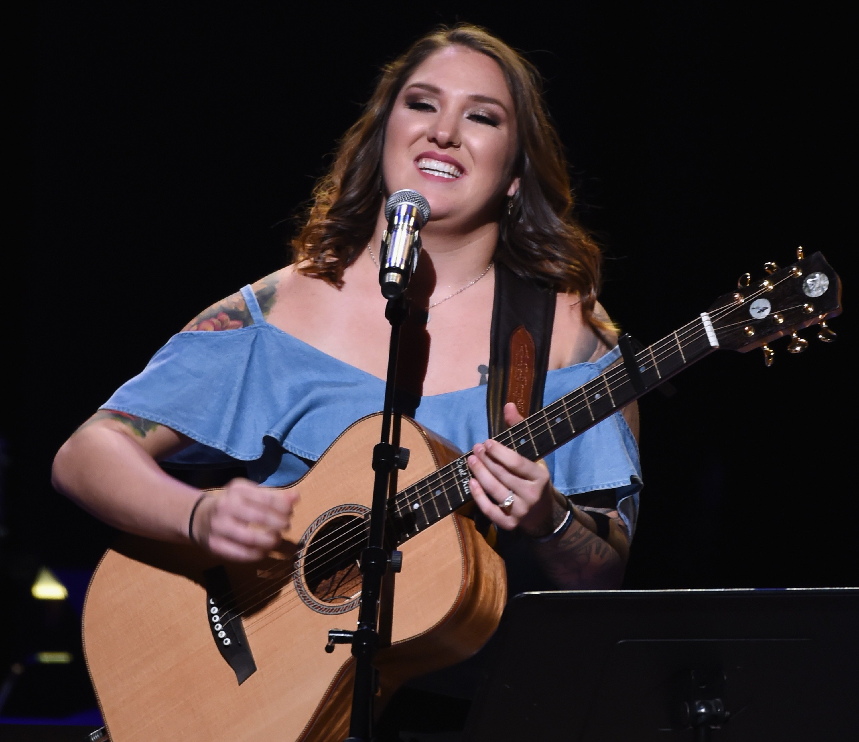 Singer/Songwriter Allie Colleen Brooks, Daughter of Garth Brooks makes her Grand Ole Opry debut during Dr. Ralph Stanley Forever: A Special Tribute Concert at Grand Ole Opry House on October 19, 2017 in Nashville, Tennessee. | Source: Getty Images