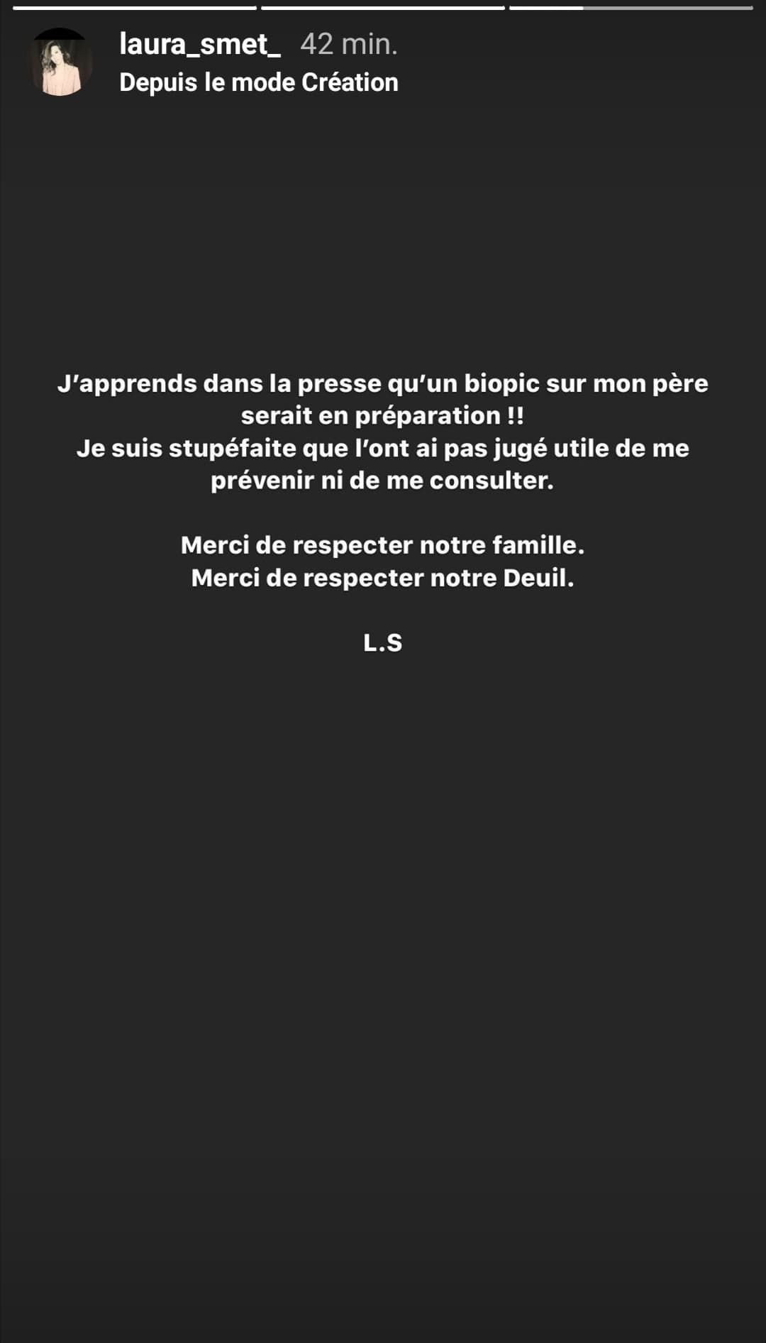 Story de Laura Smet montrant sa stupéfaction. | Photo : Story Instagram / Laura Smet