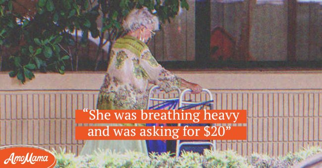 Old woman breathing heavily at stranger's doorstep asks money for medication | Photo: Shutterstock 