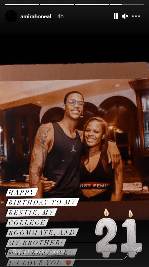 Amirah O'Neal and her brother, Shareef O'Neal, hugging | Photo: Instagram/amirahoneal