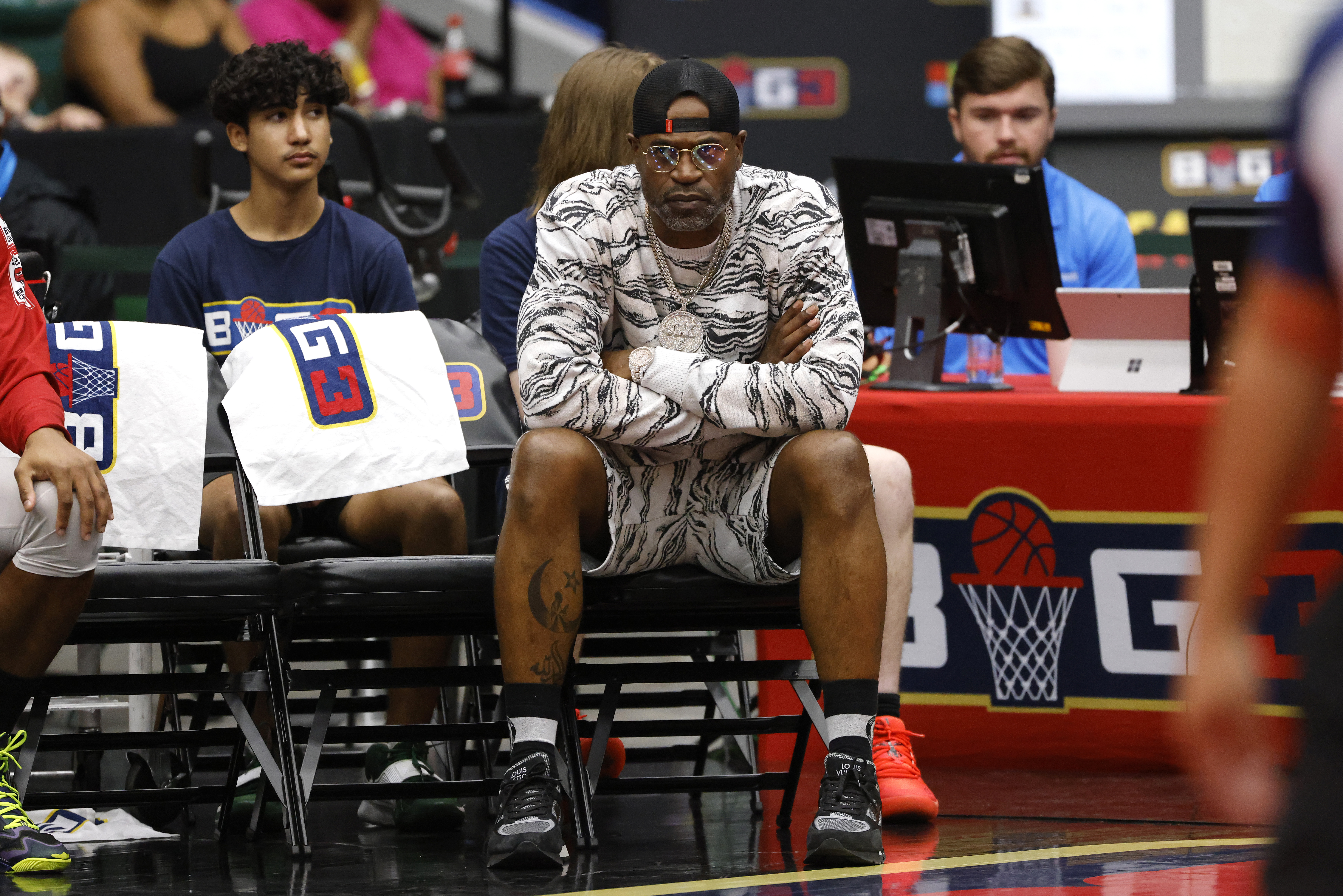 Stephen Jackson of the Trilogy looks on during a game against the Killer 3's during BIG3 Week Eight at Comerica Center on August 6, 2022, in Frisco, Texas. | Source: Getty Images