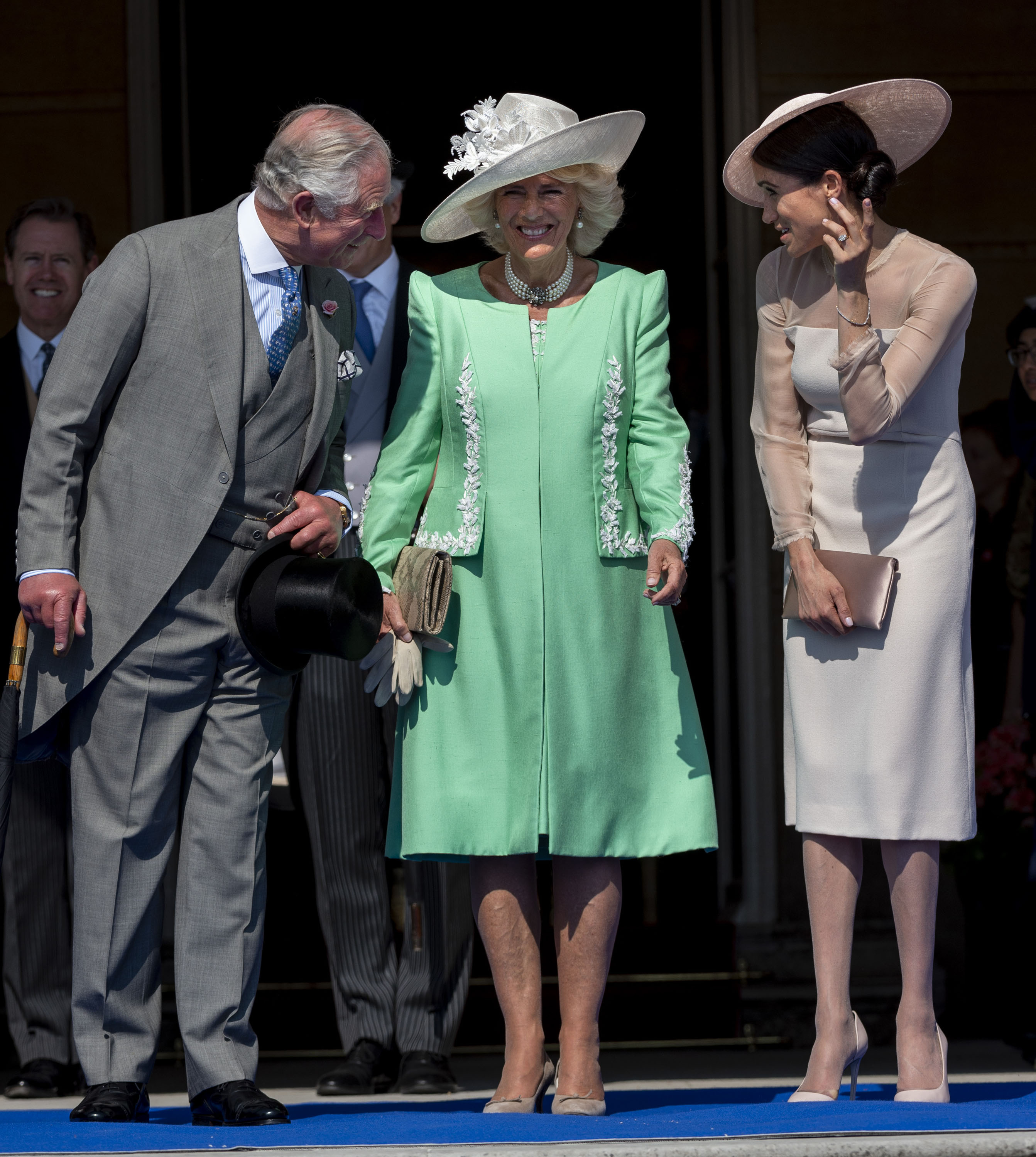 King Charles, Queen Camilla, and Meghan Markle during The King's 70th Birthday Patronage Celebration held at Buckingham Palace on May 22, 2018 in London, England | Source: Getty Images