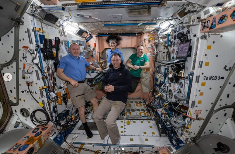 Crew-9’s members posing while in space | Source: Instagram/iss