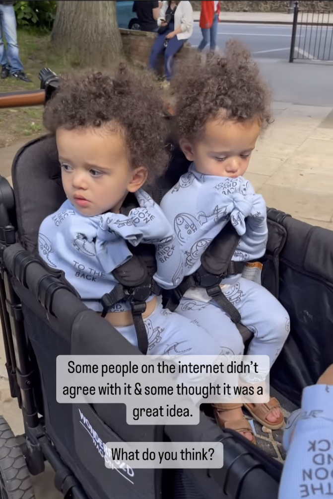 Shillingford's sons with their sleeves tied | Source: instagram.com/identical_triplet_mama/