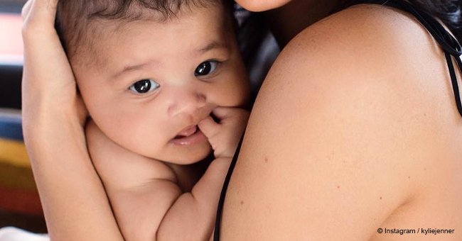 Kylie Jenner shares adorable photo of fashionista-baby Stormi in a metallic dress