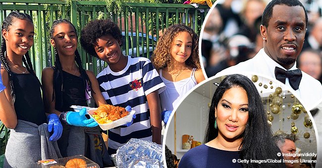 Diddy and Kimora Lee Simmons share heartwarming photos of their kids serving food to the homeless