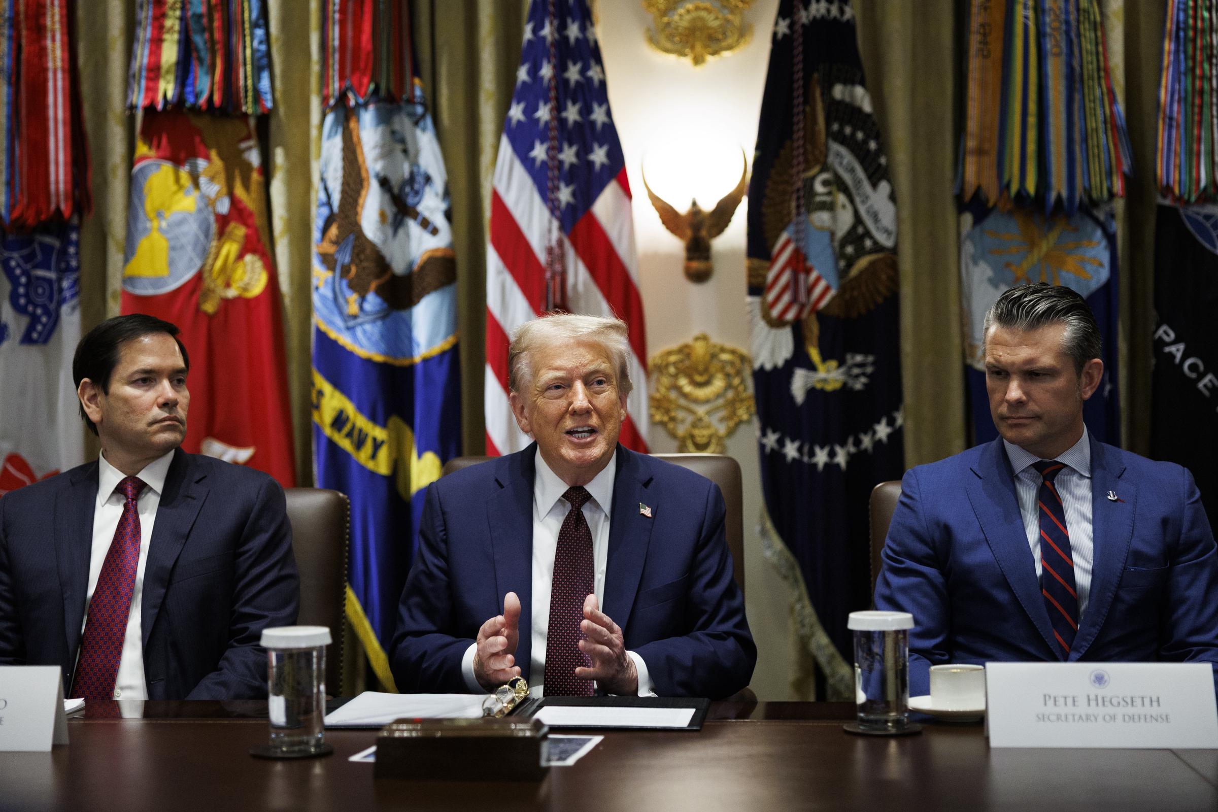 President Donald Trump speaks during a Cabinet Meeting on August 26, 2025, at The White House in Washington. | Source: Getty Images