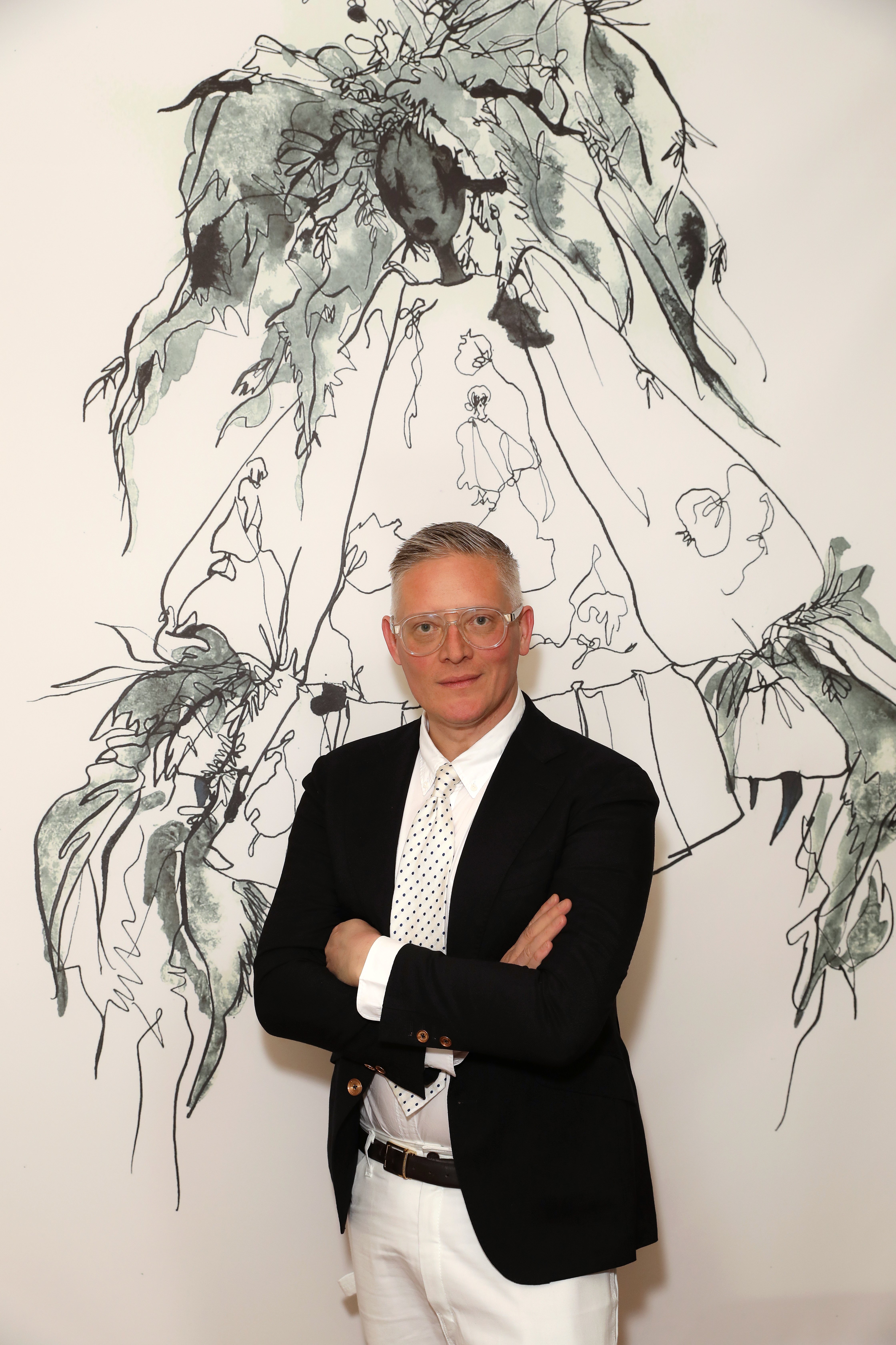 Giles Deacon at the MATCHESFASHION dinner hosted by Giles Deacon and Peter Reed in London | Source: Getty Images