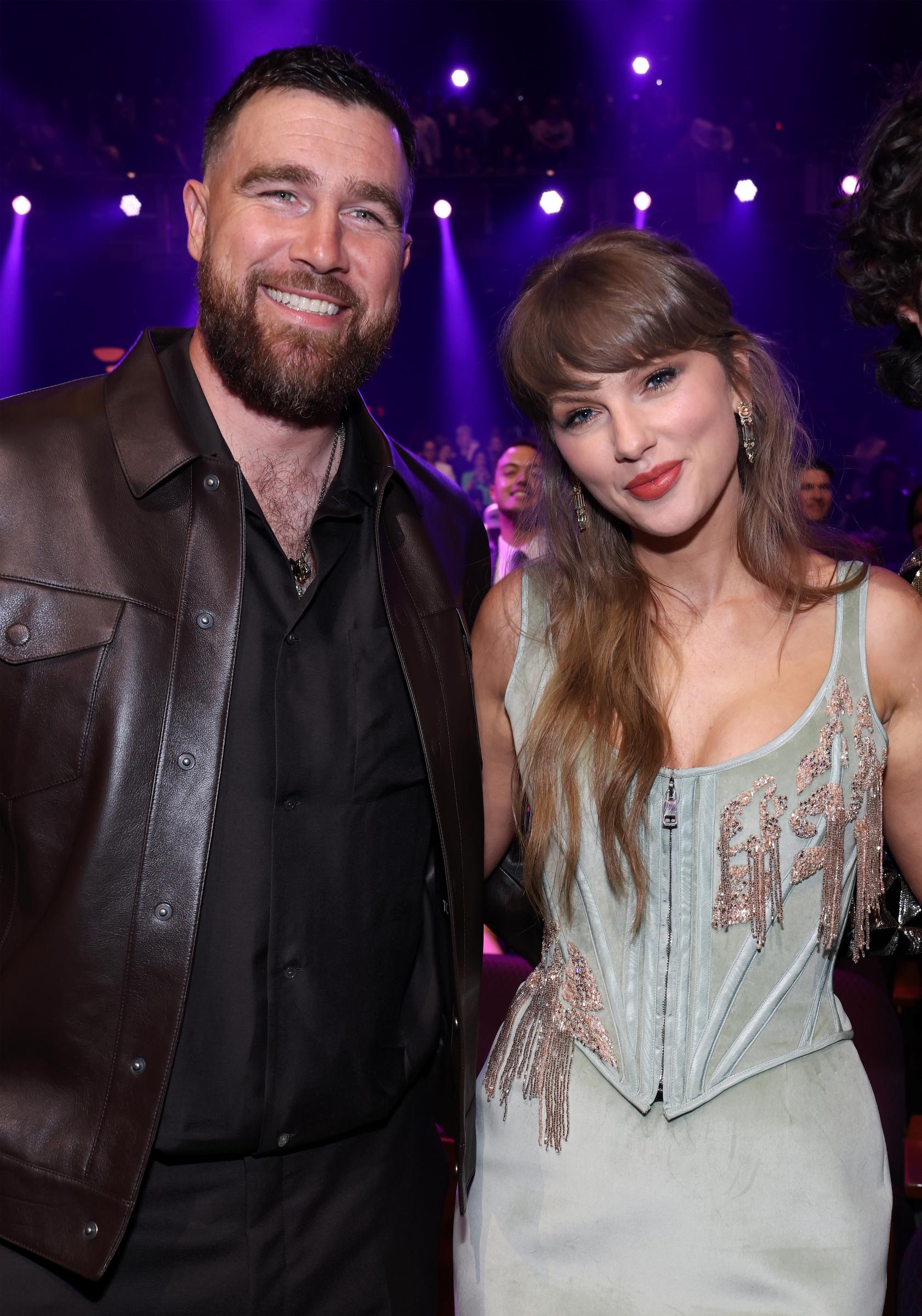 Travis Kelce and Taylor Swift attend the 2026 iHeartRadio Music Awards | Source: Getty Images
