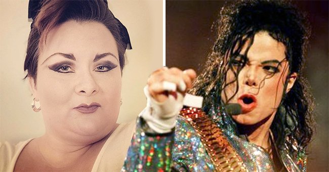 Kathleen Roberts [left] and Michael Jackson singing [right]. │Source: instagram.com/ghosthost141 Getty Images