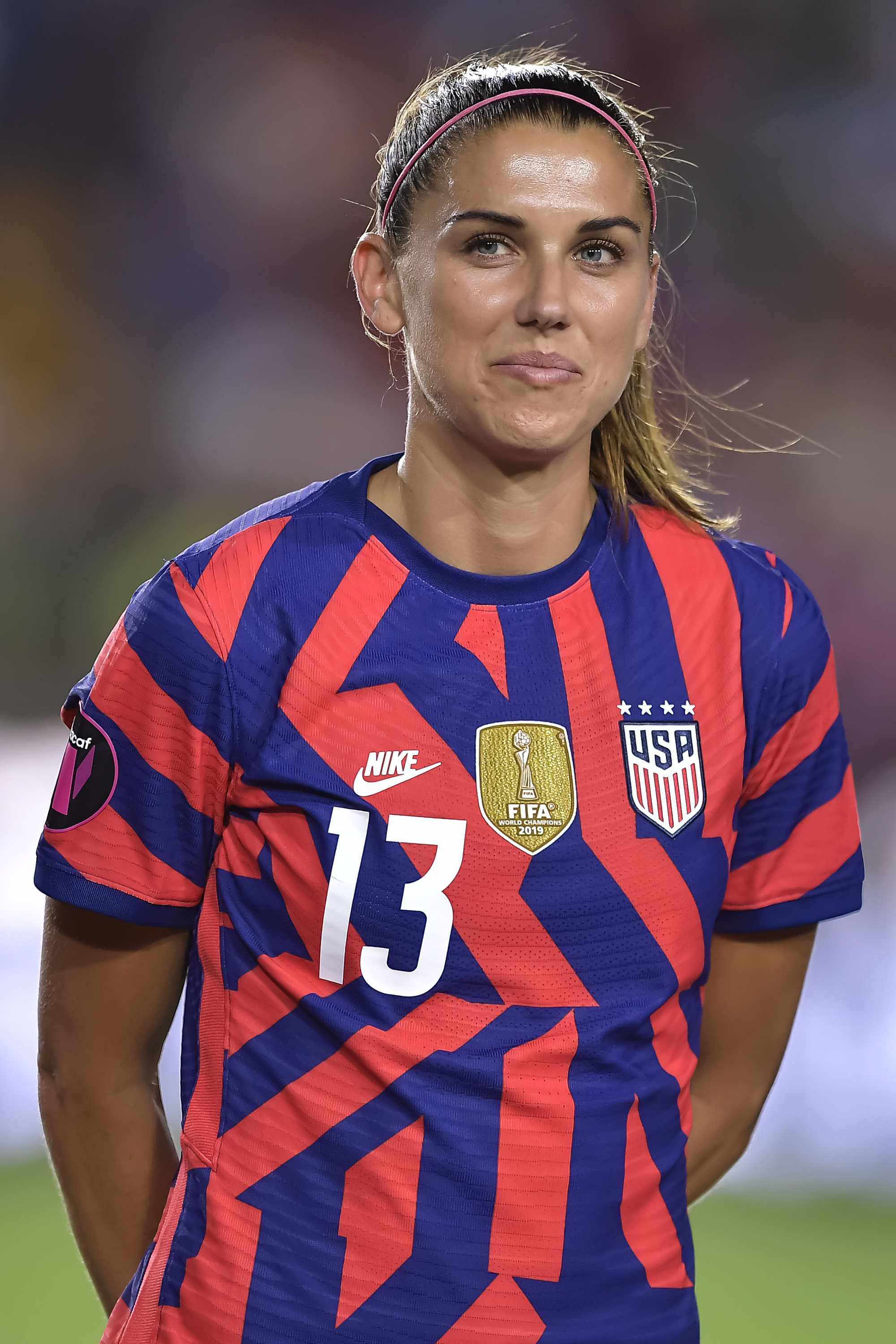 Alex Morgan poses prior to the match between the United States and Mexico as part of the 2022 Concacaf W Championship in Monterrey, Mexico, on July 11, 2022. | Source: Getty Images