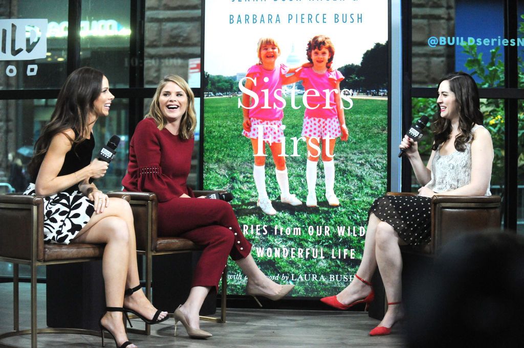 Barbara Pierce Bush and Jenna Bush Hager talk about their book 'Sisters First: Stories from Our Wild and Wonderful Life' in October 2017 in New York City | Source: Getty Images