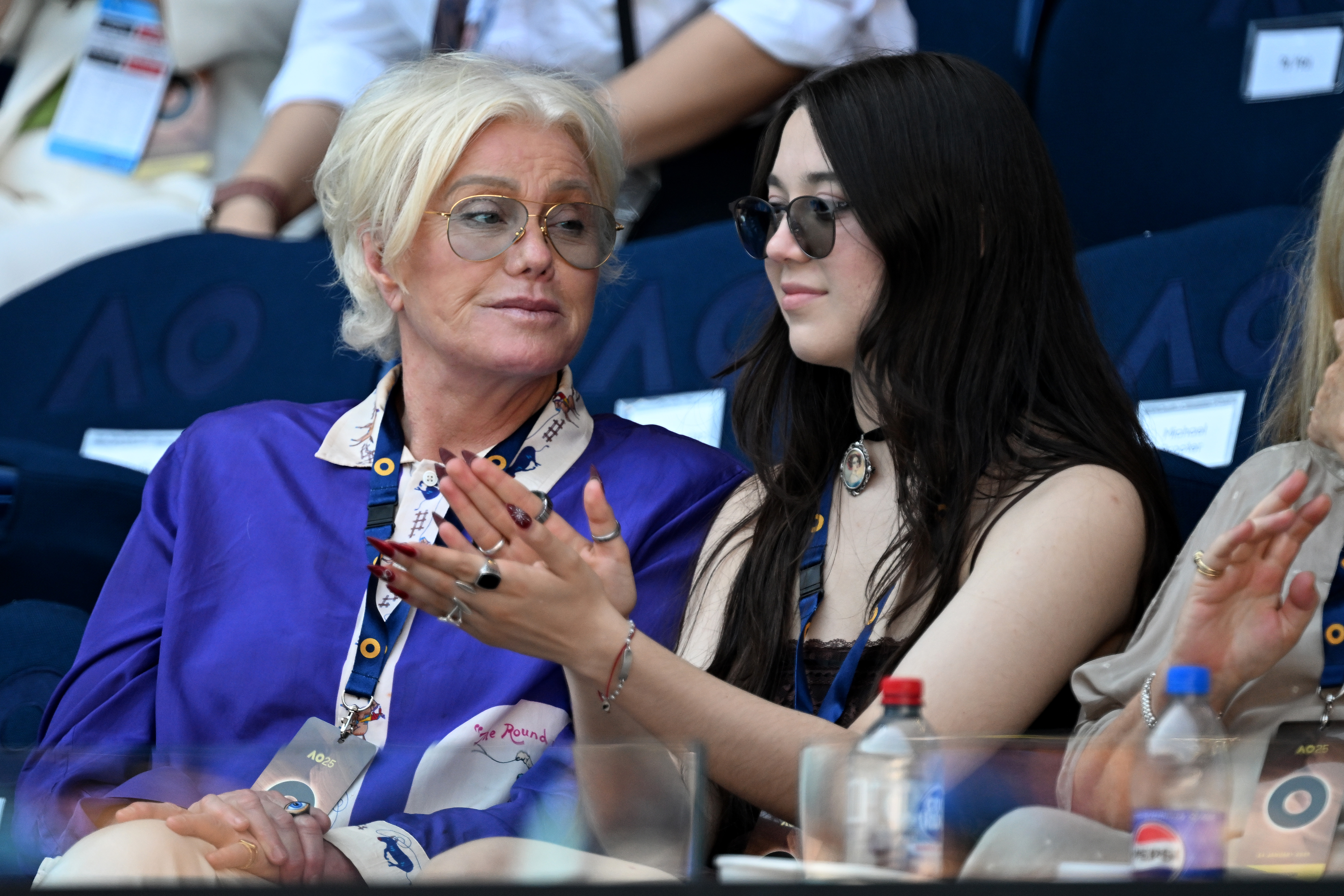 Deborra-Lee Furness looks at her daughter Ava Eliot Jackman clapping during their time at the 2025 Australian Open on January 14, 2025, in Melbourne, Australia | Source: Getty Images