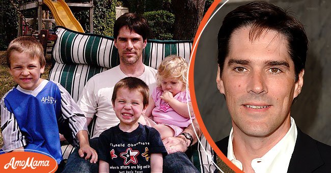 A picture of actor Thomas Gibson and his children [left]. A picture of actor Thomas Gibson [right] | Photo: Getty Images 
