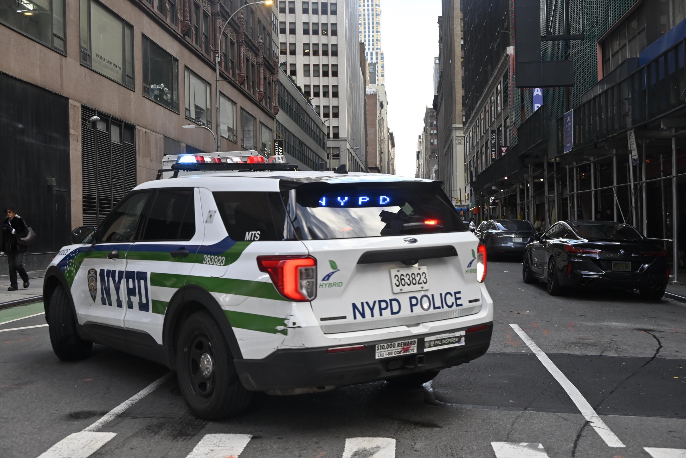 A police vehicle at the scene where Kris Boyd was shot. | Source: Getty Images