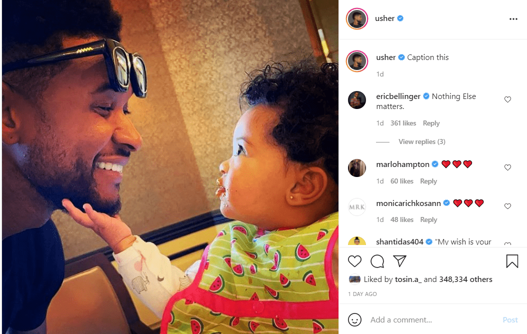 Usher dotes on his cute little daughter Sovereign Bo. | Photo: Instagram/Usher