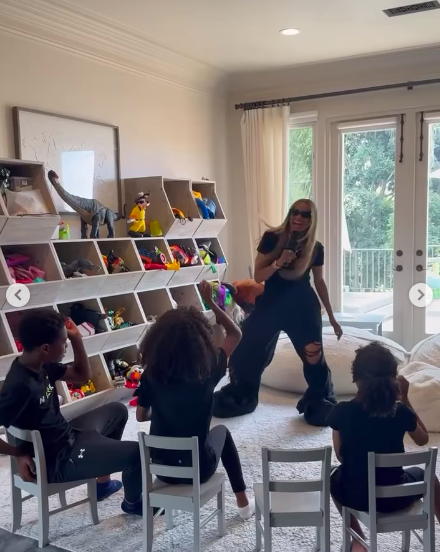 A still taken from a video clip showing Ciara playfully performing for her kids. | Source: Instagram/ciara