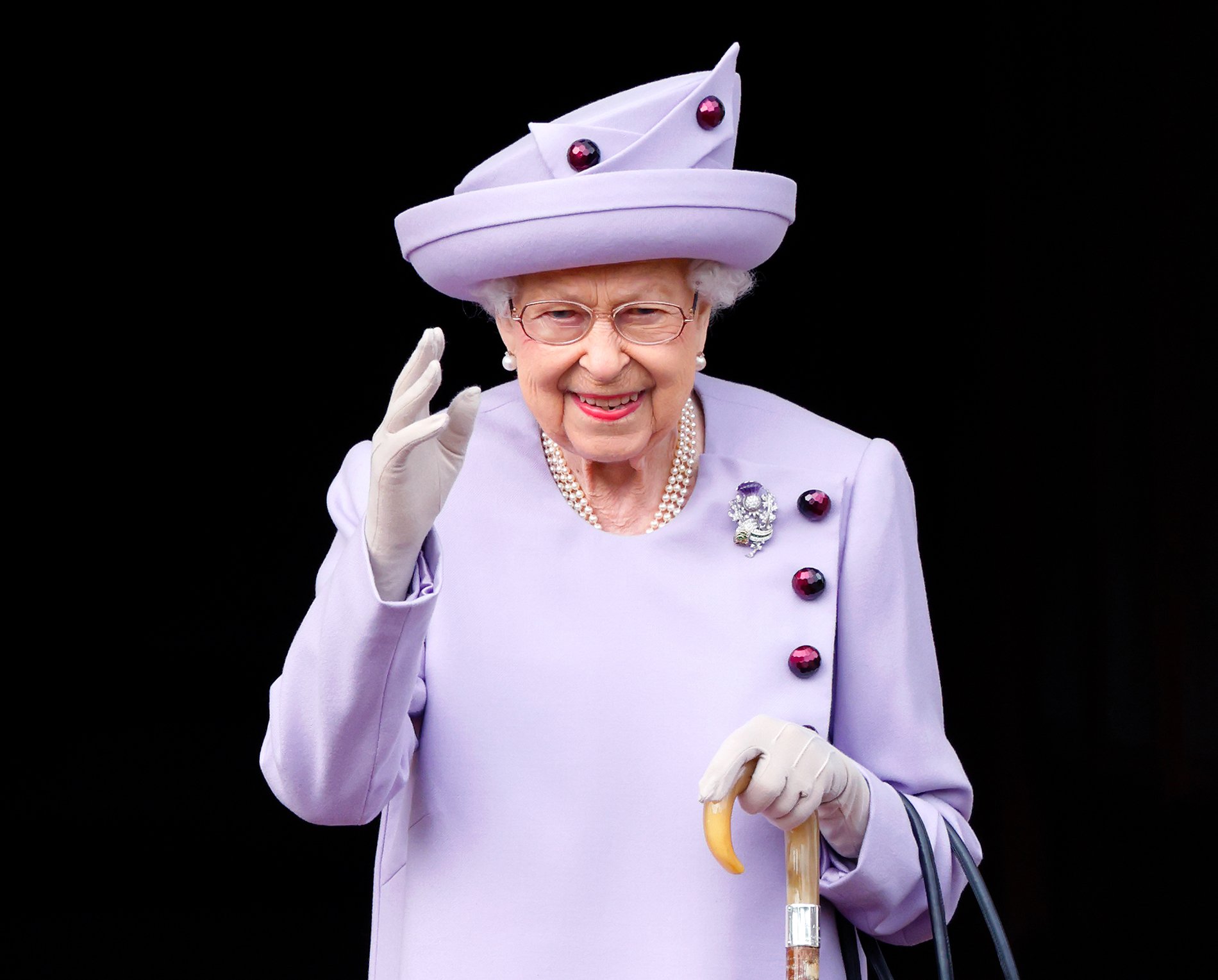 Queen Elizabeth II attends an Armed Forces Act of Loyalty Parade in the gardens of the Palace of Holyroodhouse on June 28, 2022 in Edinburgh, Scotland | Source: Getty Images