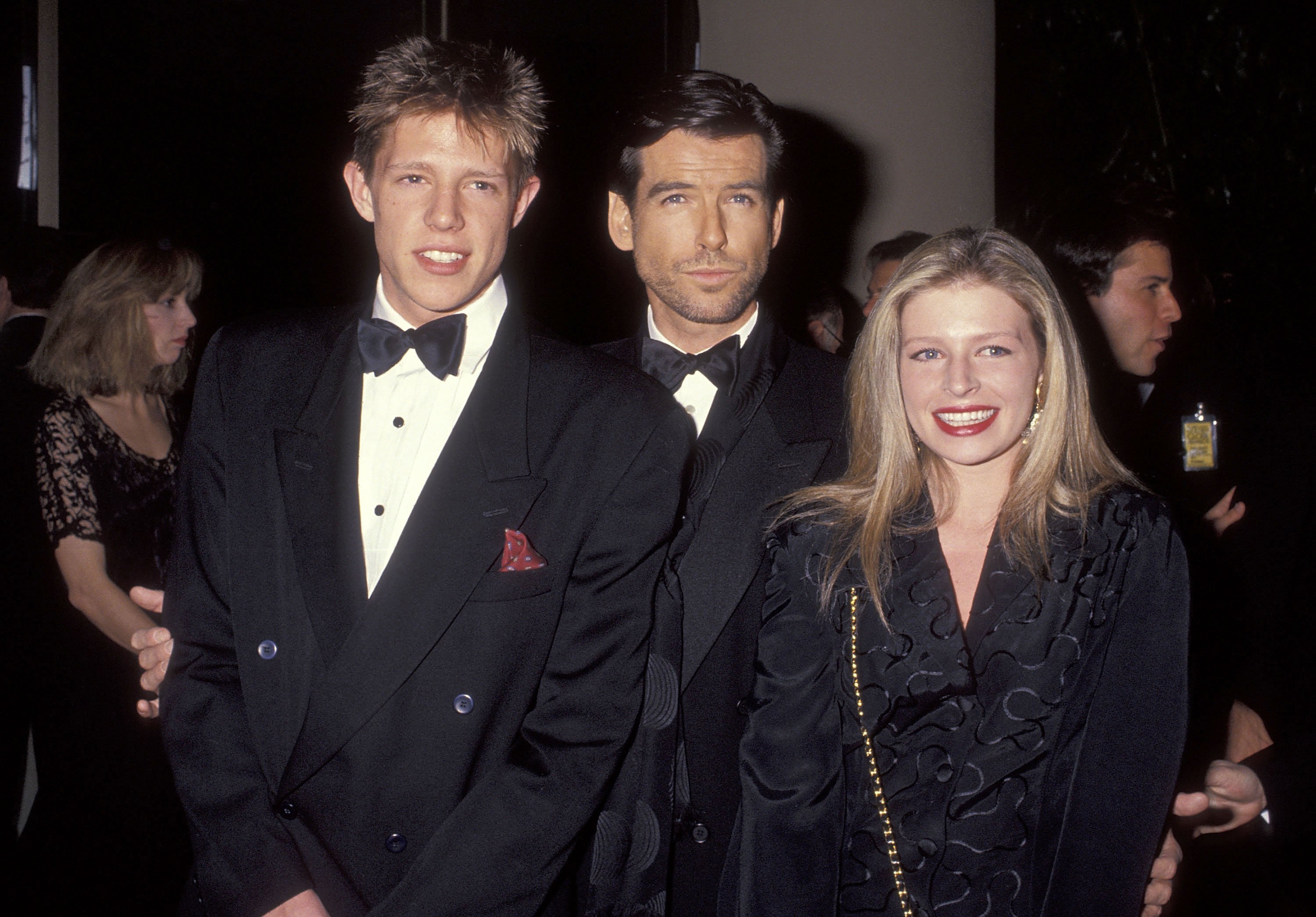 Actor Pierce Brosnan, son Christopher Brosnan and daughter Charlotte Brosnan attend the 49th Annual Golden Globe Awards on January 18, 1992 at Beverly Hilton Hotel in Beverly Hills, California. | Source: Getty Images